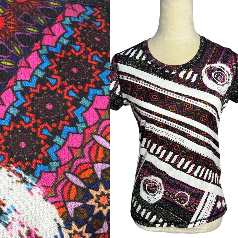 Ink n Burn fitted‎ workout active fitness colorful tee shirt, small
